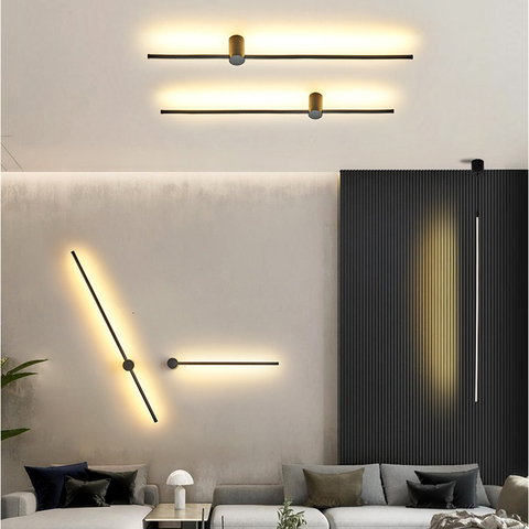 Modern LED Wall Lamp Long Hanging Lights Simple Nordic Living Room Sofa Background Wall Light Bedroom Bedside Floor Lamp ► Photo 1/6