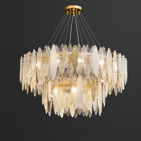 LED Postmodern Stainless Steel Glass Golden Designer Chandelier Lighting Lustre Suspension Luminaire Lampen For Dinning Room ► Photo 1/6