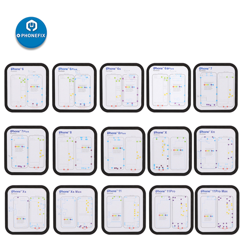 15 in 1 Magnetic Screw Keeper Screw Chart Mat For iPhone 6 6S 6P 7 7P 8 8P X Xs XR  Xs Max 11 Pro Max Teardown  Repair Guide Pad ► Photo 1/6