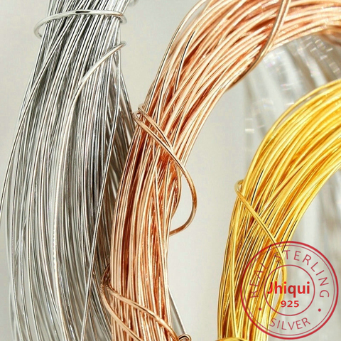 100cm 0.3-1MM 925 Sterling Silver Soft/Hard Wire for DIY Fine Jewelry Making Gold/Platinum/Rose Gold Plated PURE Silver Wire ► Photo 1/6