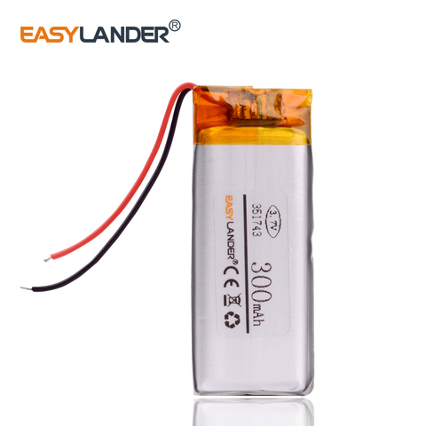 351743 3.7V 300mAh Rechargeable Li-Polymer Battery For point reading pen recorder MP3 speaker toys bluetooth heads 351745 351645 ► Photo 1/6