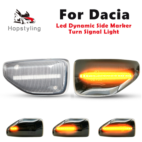 2Pcs LED Dynamic Side Marker Lights Arrow Turn Signal Blinker Lamps For Dacia Duster Logan MCV 2 Sandero Stepway 2 MK2 2012-2022 ► Photo 1/6