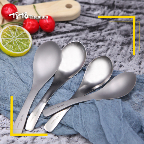 TiTO Outdoor Camping Titanium spork Travel spoon fork or home use with cloth bag titanium spoon ► Photo 1/6