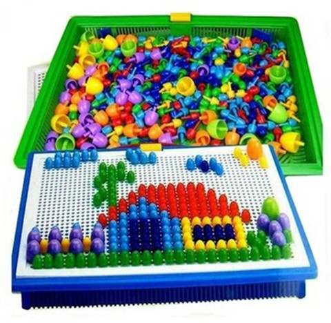 296PCS/set mushroom nails, Puzzle educational and intelligence games. For 3-9Y baby toys for boys and girls in kindergartens ► Photo 1/4