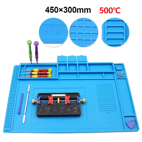 Heat Insulation  silicone pad Soldering Pad Mat Desk Maintenance Platform For Repair Station With Magnetic ► Photo 1/6