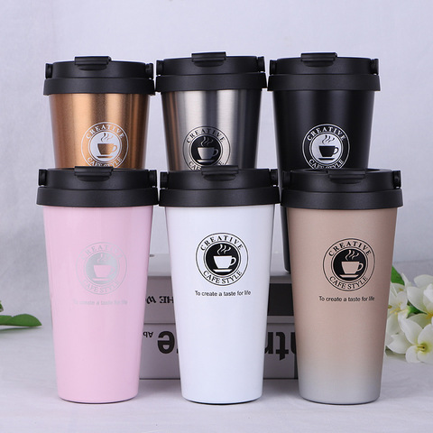 Thermos Coffee Mug Double Wall Stainless Steel Tumbler Vacuum Flask Water Bottle For Girls Thermal Tea mug Travel Thermocup ► Photo 1/6