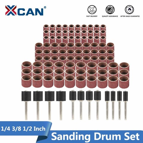 XCAN Abrasive Disc 1/4 3/8 1/2 Inch Sanding Drum Set With Sanding Mandrels Sanding Band Fits Dremel Rotary Tool ► Photo 1/6