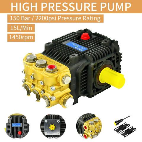 15L/min High Pressure Washer Pump Pressure Washer Jet car wash floor wash Piston Pump Solid Shaft 150 Bar ► Photo 1/6