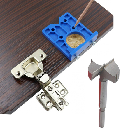 35mm Hinge Hole Locator Jig Drilling Guide DIY Carpenter Woodworking Tools Set