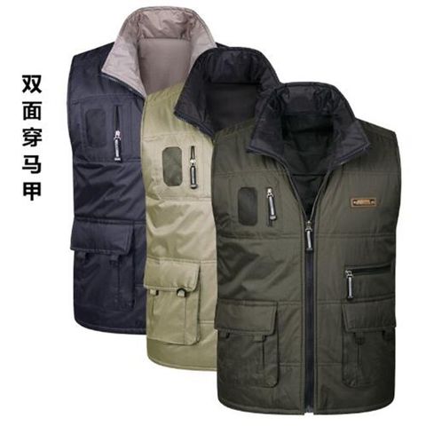 Winter Thick Warm Cotton Vest For Men Spring Autumn Male Casual Multi Pocket Photographer Sleeveless Baggy Jacket Mens Waistcoat ► Photo 1/6