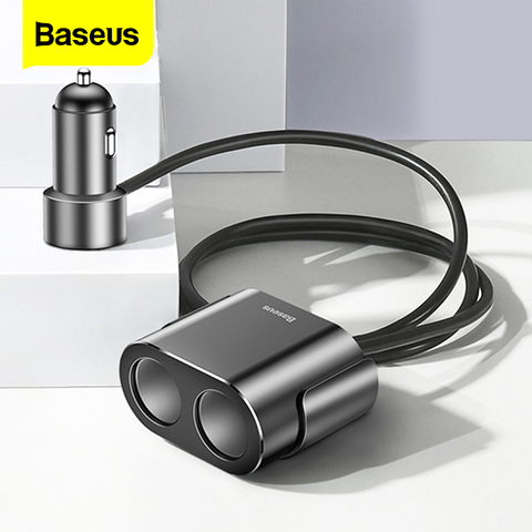 Baseus Car Charger Cigarette Lighter Socket Splitter Hub Power Adapter for iPhone Samsung Mobile Phone Expander Charger DVR GPS ► Photo 1/6