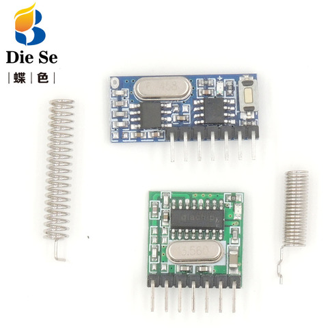 433Mhz Superheterodyne RF Receiver and Transmitter Module with antenna for Arduino DIY Kit 4 Ch output With Learning Button ► Photo 1/6