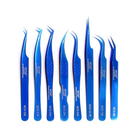 VETUS Original Blue Lashes Tweezers New Style Premium Makeup Eyebrow Tweezers Professional 3D Volumn Eyelash Extension Tweezers ► Photo 1/6