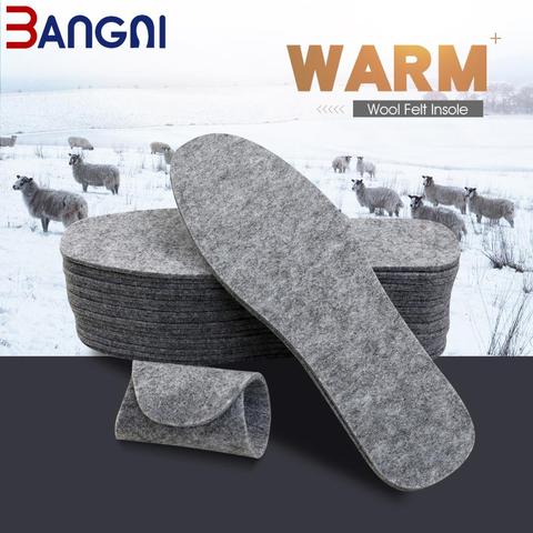 3ANGNI thick warm insole insert genuine wool breathable comfortable shoe pad. ► Photo 1/6