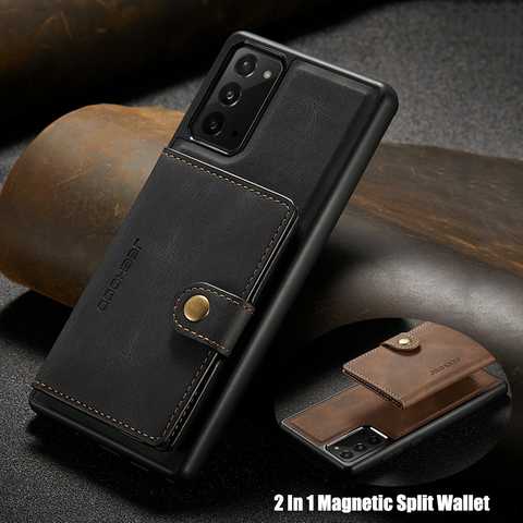 Luxury Magnetic Split Wallet Card Leather Case For Samsung Galaxy Note 8 9 10 Plus S20 20 S21 Ultra A51 A71 A12 A52 Back Cover ► Photo 1/6