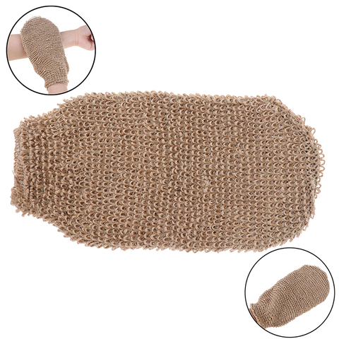 1Pcs Fibre Bath Gloves Exfoliating Skin Wash Foam Towel Massage Back Shower Scrubber Hemp Body Cleaning Towel Sponges ► Photo 1/6