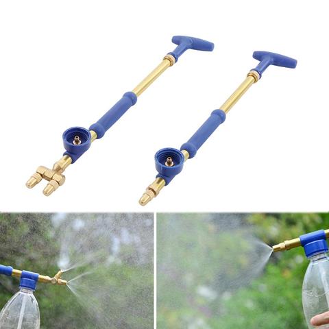 Single Head/Double Heads Bottle Interface Garden Trolley Brass Gun Sprayer Adjustable Nozzle Water Pressure Atomization Sprayer ► Photo 1/6