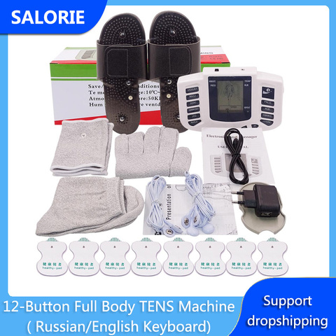 Electrical Full Body Muscle Stimulator Massager EMS Pulse TENS Acupuncture Digital Therapy Machine Foot Massager Physiotherapy ► Photo 1/6