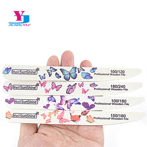 20Pcs/lot Wood Nail File Double-sided Nail Polish Butterfly Professional Accessory Manicure Sanding File Washable Nail Buffing ► Photo 1/6