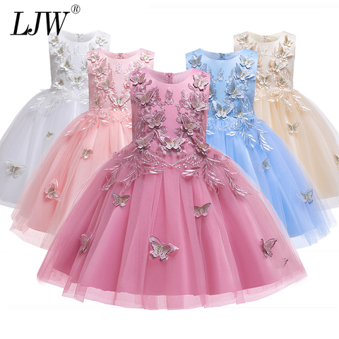 Girls Dress Elegant Kids Dresses For Girls Costume Butterfly embroidery Children Party Dress Wedding Gown infantil vestidos ► Photo 1/6