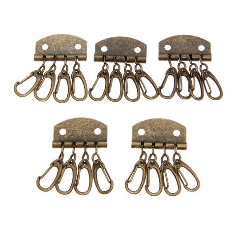 5Pc Patchwork Sewing DIY Key Holders Metal Leather Craft DIY Pure Brass Key Row Rivet Hook For Leather Bag Accessories Tool ► Photo 1/6
