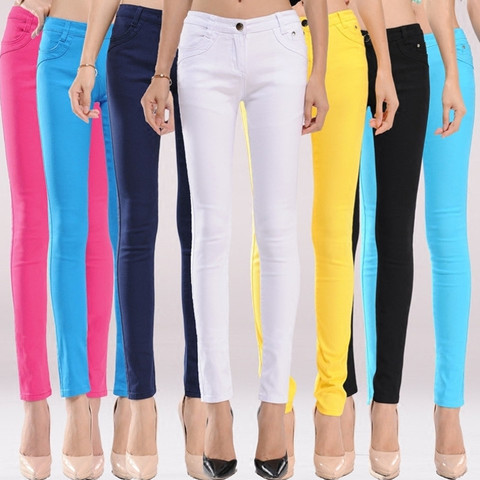 FSDKFAA Women Candy Color Stacked Pants Plus Size 2022 Korean Elastic Summer Pencil Pants Skinny Trousers Black White Pink 7XL ► Photo 1/6