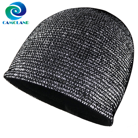 CAMOLAND Fashion Skullies Beanies Women Men Reflective Beanie Hat Autumn Winter Plus Velvet Knitted Hat Male Warm Hedging Caps ► Photo 1/6