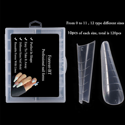 120/60PCS Nail Forms Poly UV Finger Full Acrylic Gel Extended False Tips DIY Quick Building Nail Extension Art Dual Forms ► Photo 1/6