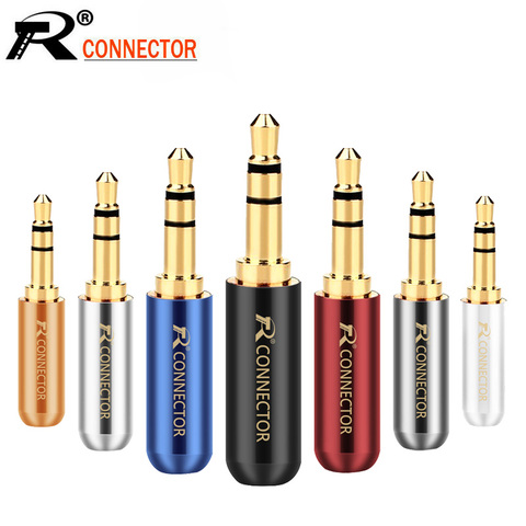 10pcs/lot 3 Poles Stereo 3.5mm Connector Copper Tube Gold Plated 3.5mm Mini Jack Stereo Male Plug Earphone Headphone Adapter ► Photo 1/6