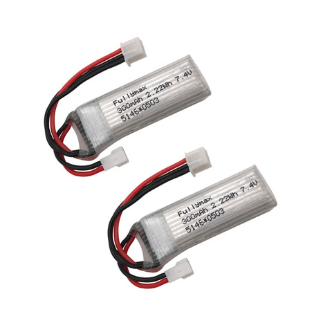 7.4V 300mAh LiPo Battery for WLtoys F959 XK DHC-2 A600 A700 A800 A430 2.22Wh RC Drone Spare Parts 7.4v 2s li-po battery 2pcs ► Photo 1/4