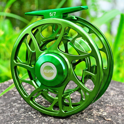 PROBEROS 3+1 BB Fly Fishing Wheel Green Color Fly Fishing Reel CNC Machine Cut Large Arbor Die Casting Aluminum Fly Reel ► Photo 1/6