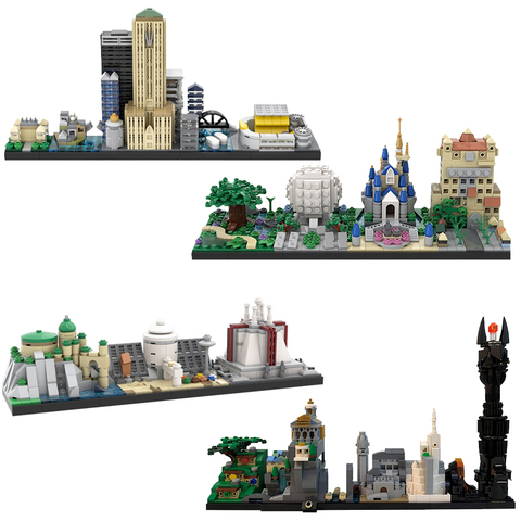 City Buildings Back to the Future Fairy tale Magic Castle House Movie Skyline Architecture Building Blocks City Toys ► Photo 1/6