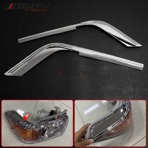 For Toyota Land Cruiser LC76 LC77 LC78 LC79 FJ70 FJ76 Car Headlight Eyebrow Eyelid Molding Cover Trim ABS Chrome ► Photo 1/6