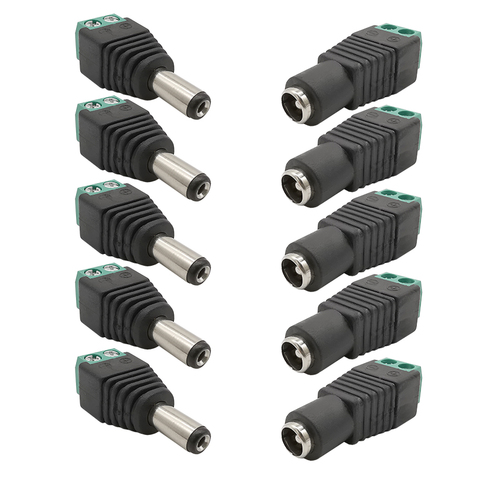 5.5 x 2.1mm Male and Female DC Power Plugs Jack Socket Adapter 5.5*2.1mm Plugs Jack Cable Connector for CCTV LED Strip Light ► Photo 1/6