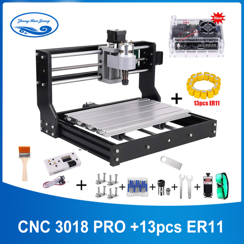 CNC 3018 pro withER11,diy mini cnc engraving machine,5500mw/10w/15w laser engraving,Pcb PVC Milling Machine,wood router,cnc 3018 ► Photo 1/6