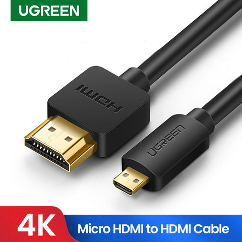 UGREEN Micro HDMI to HDMI Cable Adapter 4K 60Hz Ethernet Audio for GoPro Hero 7 Black Hero 5 Raspberry Pi 4 Lenovo 1m HDMI Micro ► Photo 1/6