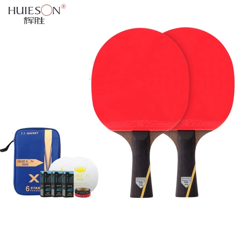 Interpretar Oportuno Por ley Huieson 6 Star Table Tennis Racket Sets Double Face Pimples-in Rubber Ping  Pong Bat with Table Tennis Balls/Cover/Edge Protector - Price history &  Review | AliExpress Seller - XC Keep Moving Keep
