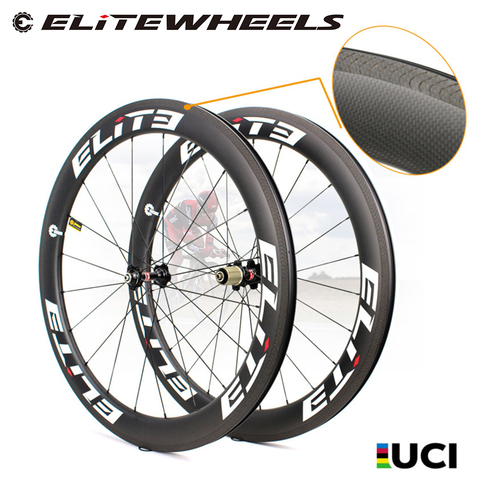 ELITEWHEELS Carbon Wheelset Clincher Tubular Tubeless And NOVATEC 271/372SB Hub 700C V Brake Road Bike Wheels For Road Cycling ► Photo 1/6