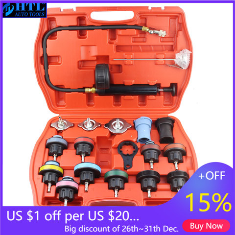 18pcs Universal Radiator Pressure Tester Tool Kit Cooling System Testing Tool Water Tank Leakage Detector Nylon Material ► Photo 1/4