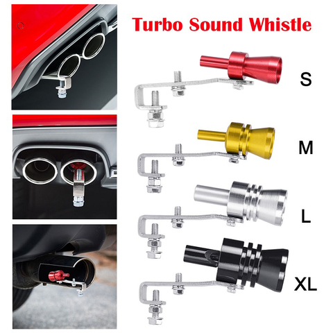 Universal Car Turbo Whistle Car Refitting Turbo Whistle Exhaust Pipe Sound  Turbo Tail -Black
