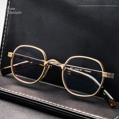 Men Titanium Glasses Frame Square Women Japan Luxury Prescription Myopia Optical Acetate Eyeglasses Vintage Small Japan Eyewear ► Photo 1/6