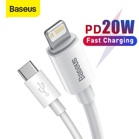 Baseus USB Type C PD 20W Cable for iPhone SE 11 Pro X XS 8 Fast USB C Cable for iPhone Charging Cable USB Type C Cable Wire Code ► Photo 1/6