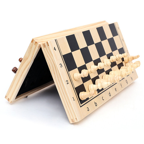 Hot Top Quality Wooden Folding Magnetic Chess Set Solid Wood Chessboard Magnetic Pieces Entertainment Board Games Children Gifts ► Photo 1/5