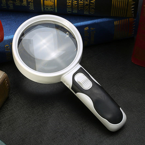 20 Times Optical Magnifying Glass With LED Lights Diameter 80mm Handheld Backlit Magnifier For Reading lupa con luz led ► Photo 1/6