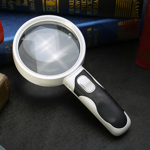 20 Times Optical Magnifying Glass With LED Lights Diameter 80mm Handheld Backlit Magnifier For Reading lupa con luz led ► Photo 1/6