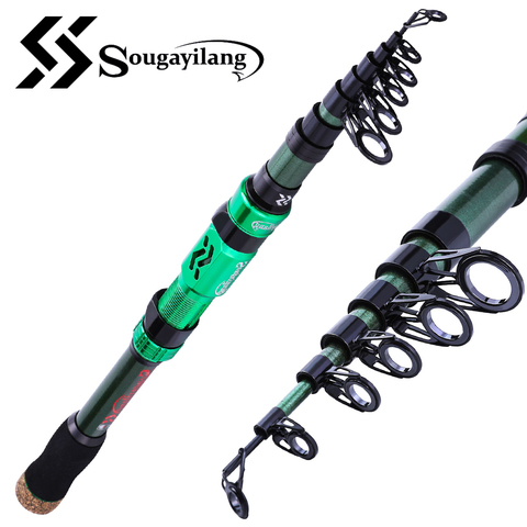 Sougayilang 1.8-2.4m Saltwater Freshwater Fishing Rods Telescopic Travel camping Carbon Fiber Fishing Poles Fishing Tackle ► Photo 1/6