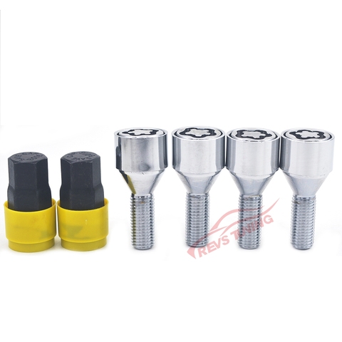 M12x1.5 4Bolts+2Keys Steel Security Anti-Theft Car Wheel Rim Locking Lock Bolt Lug Nuts ► Photo 1/6