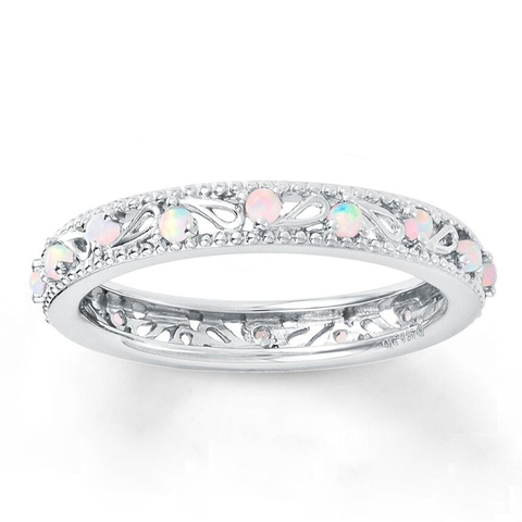 Fashion Classic Opal Ring Wedding Bands For Women Accessories Love Korean Jewelry Anniversary Gift ► Photo 1/3