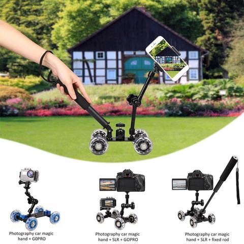 Table Top Dolly Mini Auto Skater Alloy Track Slider Super Mute For DSLR Camera Camcorder Panoramic Time Lapse Camera Supplies ► Photo 1/1