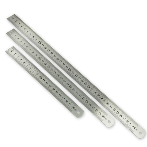 Steel Ruler Sewing Tool Accessory 15/20/30/40cm Stainless Steel Metal Ruler Metric Rule Precision Double Sided Measuring Tool F ► Photo 1/6